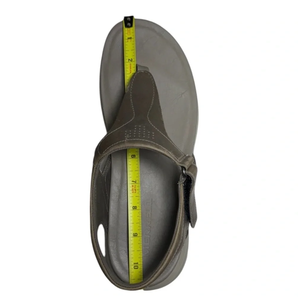 Merrell Tideriser Luna Leather Adjustable T-Strap Brindle Thong Sandals Size 10 - Picture 12 of 15